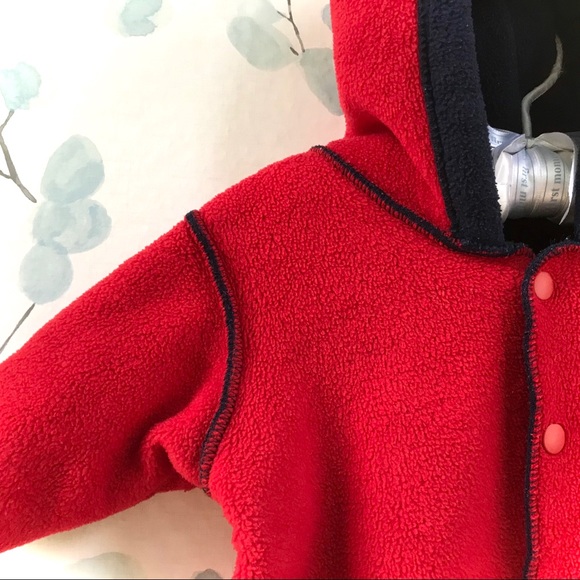 Baby GAP Red & Blue Fleece Newborn Sleeper Sleepsack Reversible Winter Bunting - Picture 3 of 11